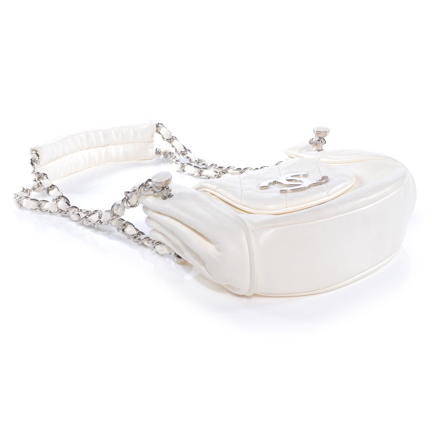 Lambskin Quilted Mini CC Shoulder Bag Ivory