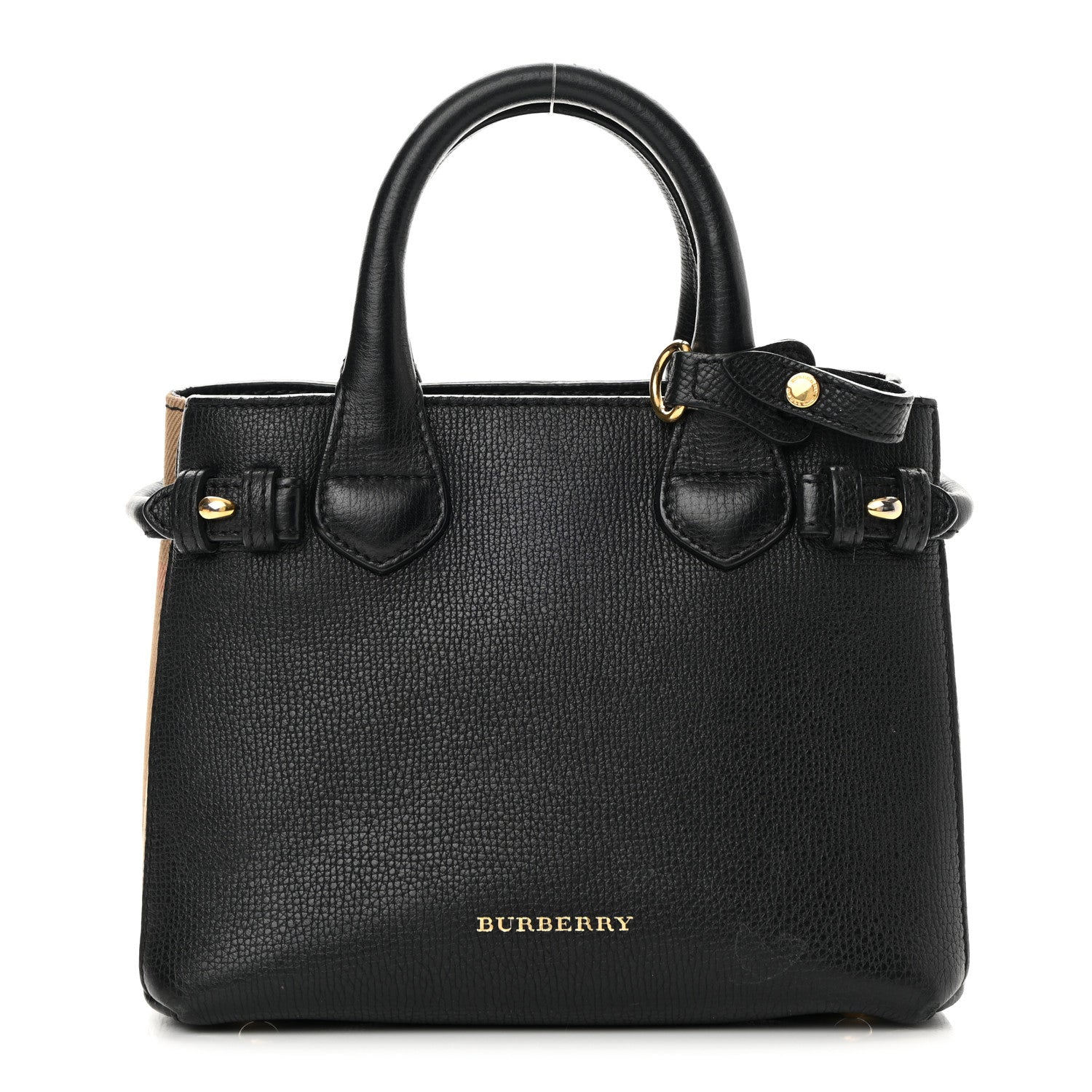 Burberry Derby Calfskin House Check Baby Banner Tote Black 1 of 19