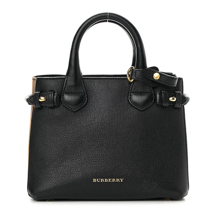 Burberry Derby Calfskin House Check Baby Banner Tote Black 1 of 19