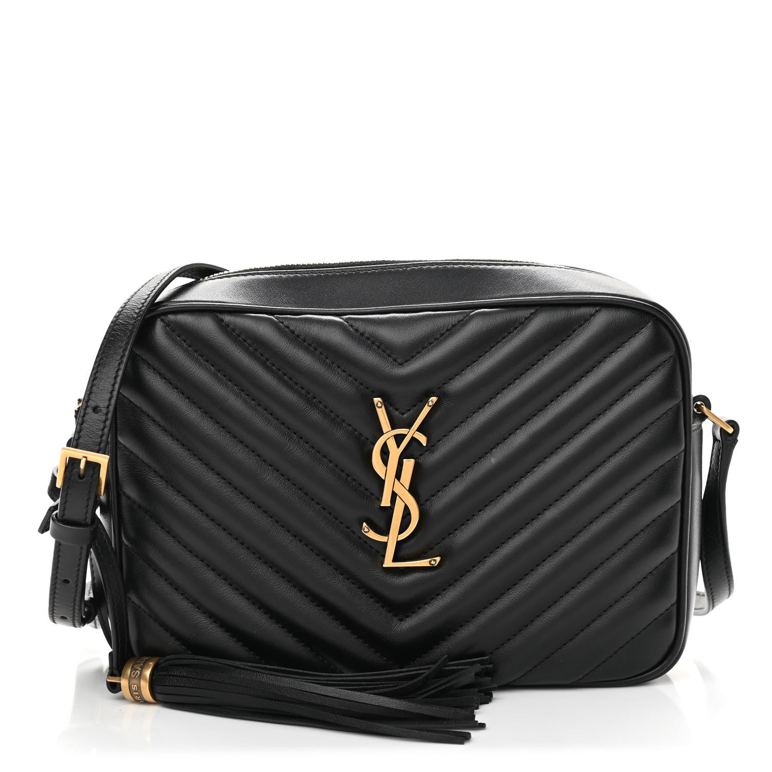 Saint Laurent Calfskin Matelasse Monogram Lou Camera Bag Black 1 of 10