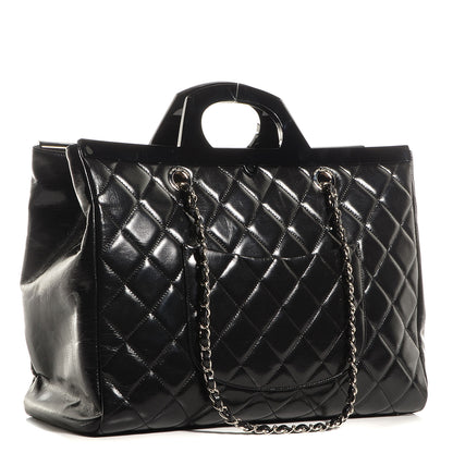 Chanel Glazed Calfskin Large CC Delivery Tote Black 3 of 8