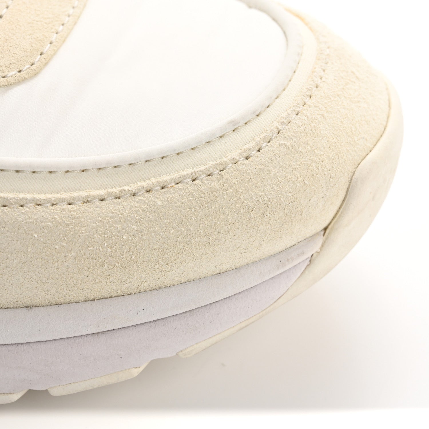 Chanel Suede Calfskin Fabric CC Sneakers 38 White 13 of 16