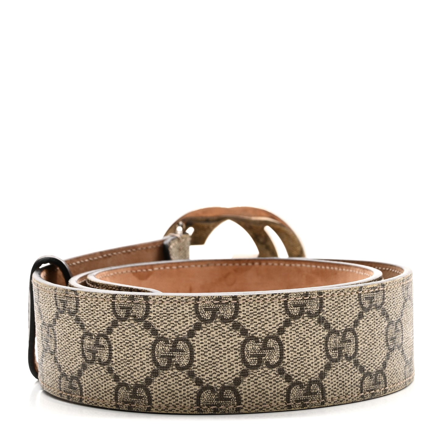 GG Supreme Monogram Selleria Calfskin Interlocking G 40mm Belt 85 34 Beige Ebony Cocoa