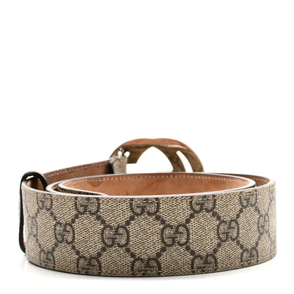 Gucci GG Supreme Monogram Selleria Calfskin Interlocking G 40mm Belt 85 34 Beige Ebony Cocoa 2 of 6