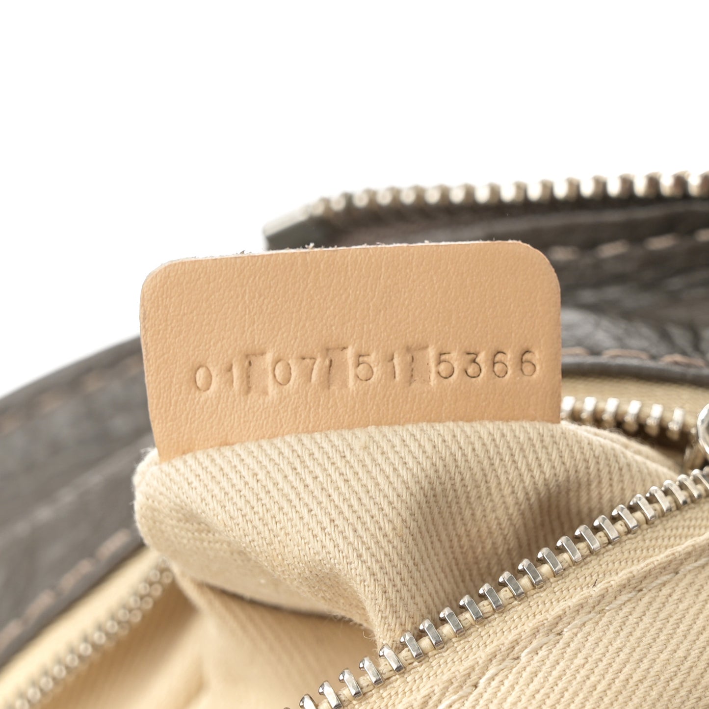 Calfskin Medium Paddington Satchel Gris Vert