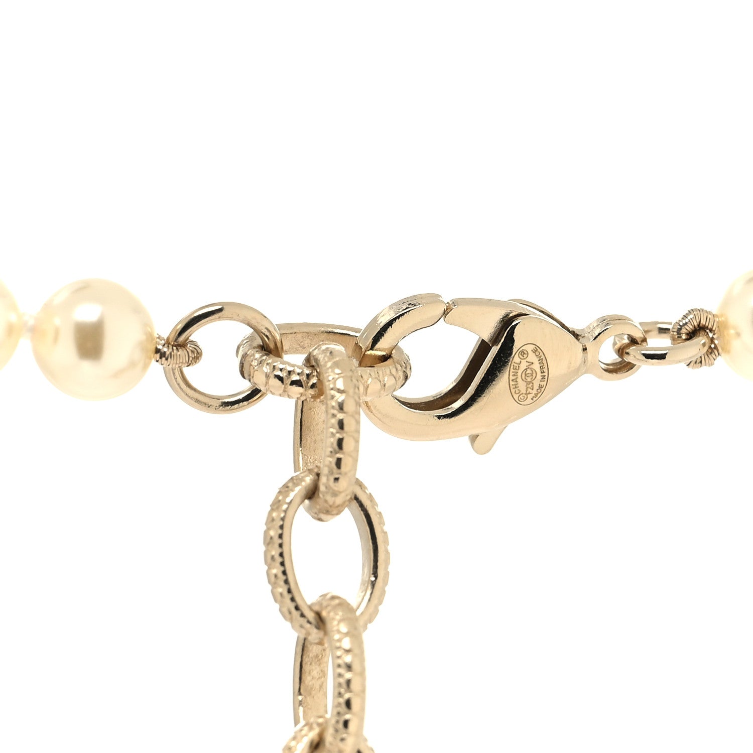 Chanel Pearl CC 100th Anniversary Necklace Light Gold 4 of 5