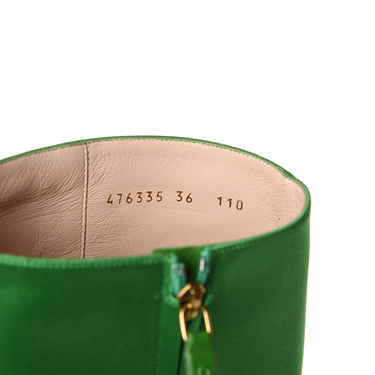 Gucci Silk Satin Malaga Kid Embroidered Candy Dragon Block-Heel Knee Boot 36 Palm 7 of 9