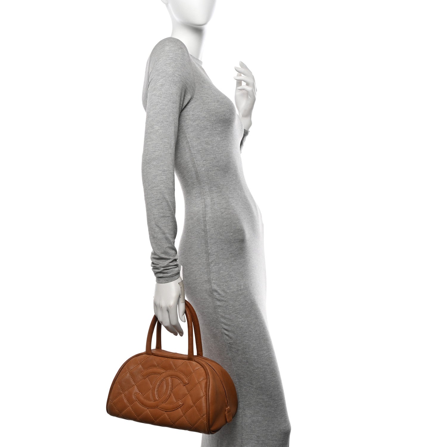 Chanel Calfskin Quilted Small Bowler Gold 2 of 13