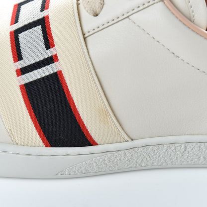 Gucci Calfskin Stripe Womens New Ace Sneakers 39 New Mystic White Ecru Red Flame 8 of 9