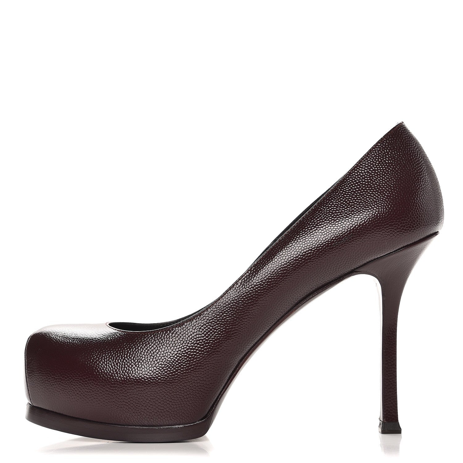 Saint Laurent Vernigolf Tribtoo 80 Platform Pumps 37.5 Cordovan 1 of 10