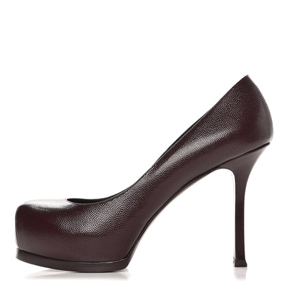 Saint Laurent Vernigolf Tribtoo 80 Platform Pumps 37.5 Cordovan 1 of 10