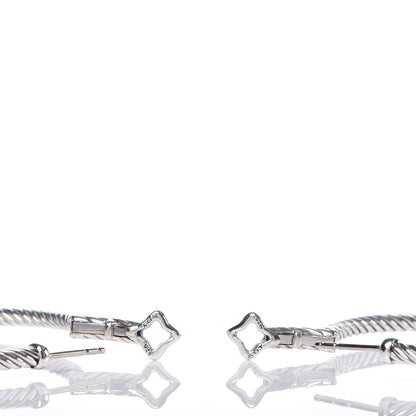 David Yurman Sterling Silver Medium Cable Classics Hoop Earrings 3 of 4