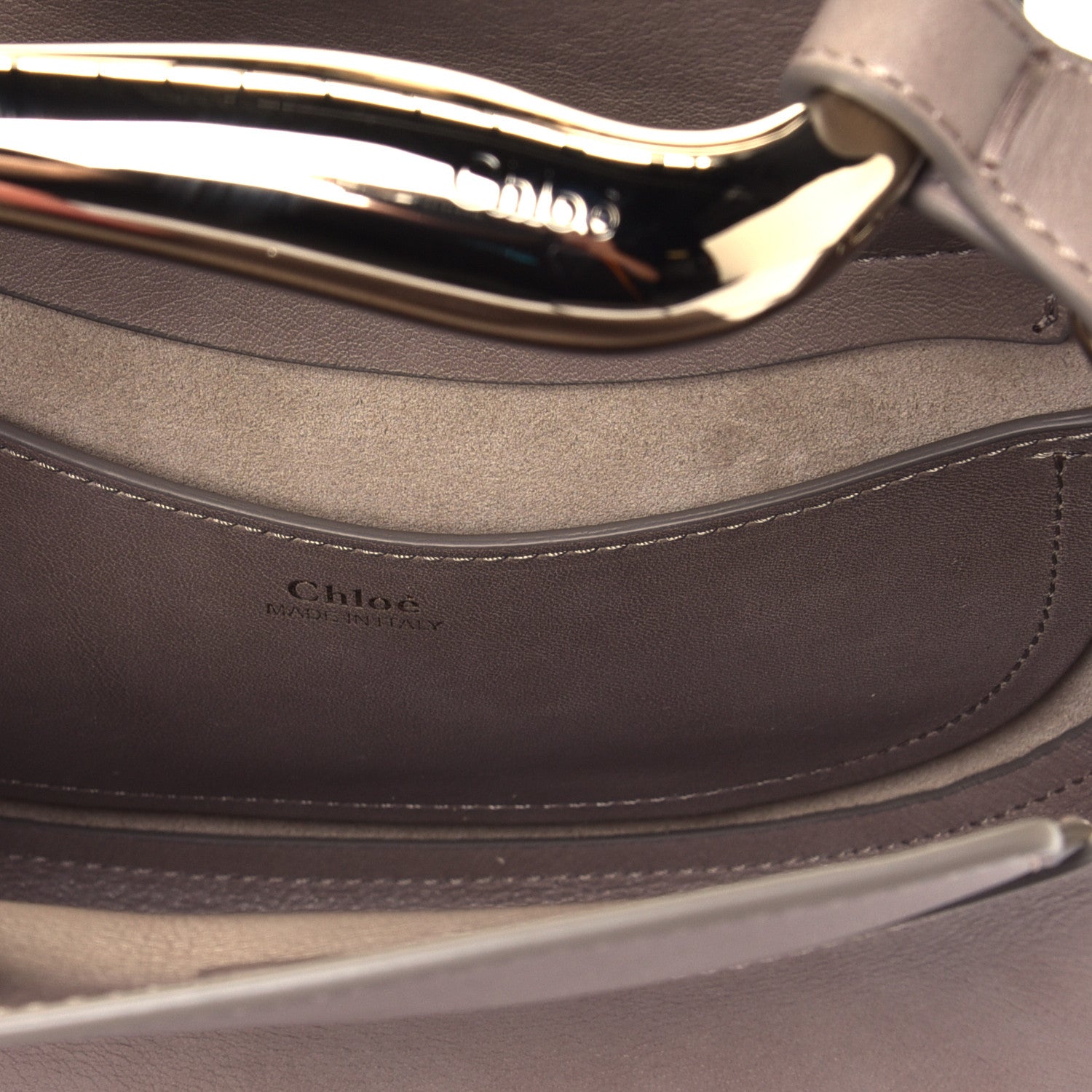 Chloe Small Grain Calfskin Kiss Bag Motty Grey 4 of 4