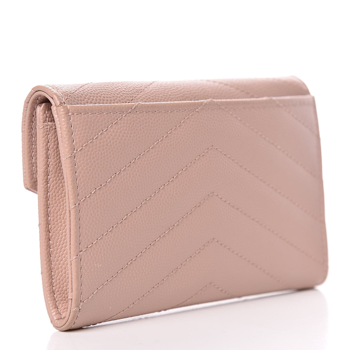 Grain De Poudre Matelasse Chevron Small Monogram Envelope Wallet Pale Blush