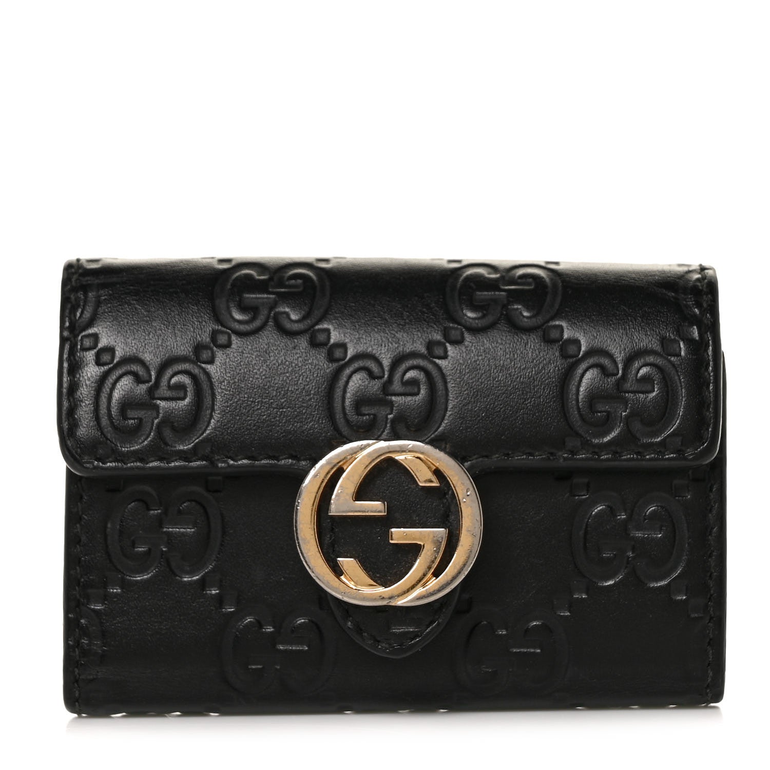 Gucci Guccissima Icon Signature 6 Key Holder Case Black 1 of 10