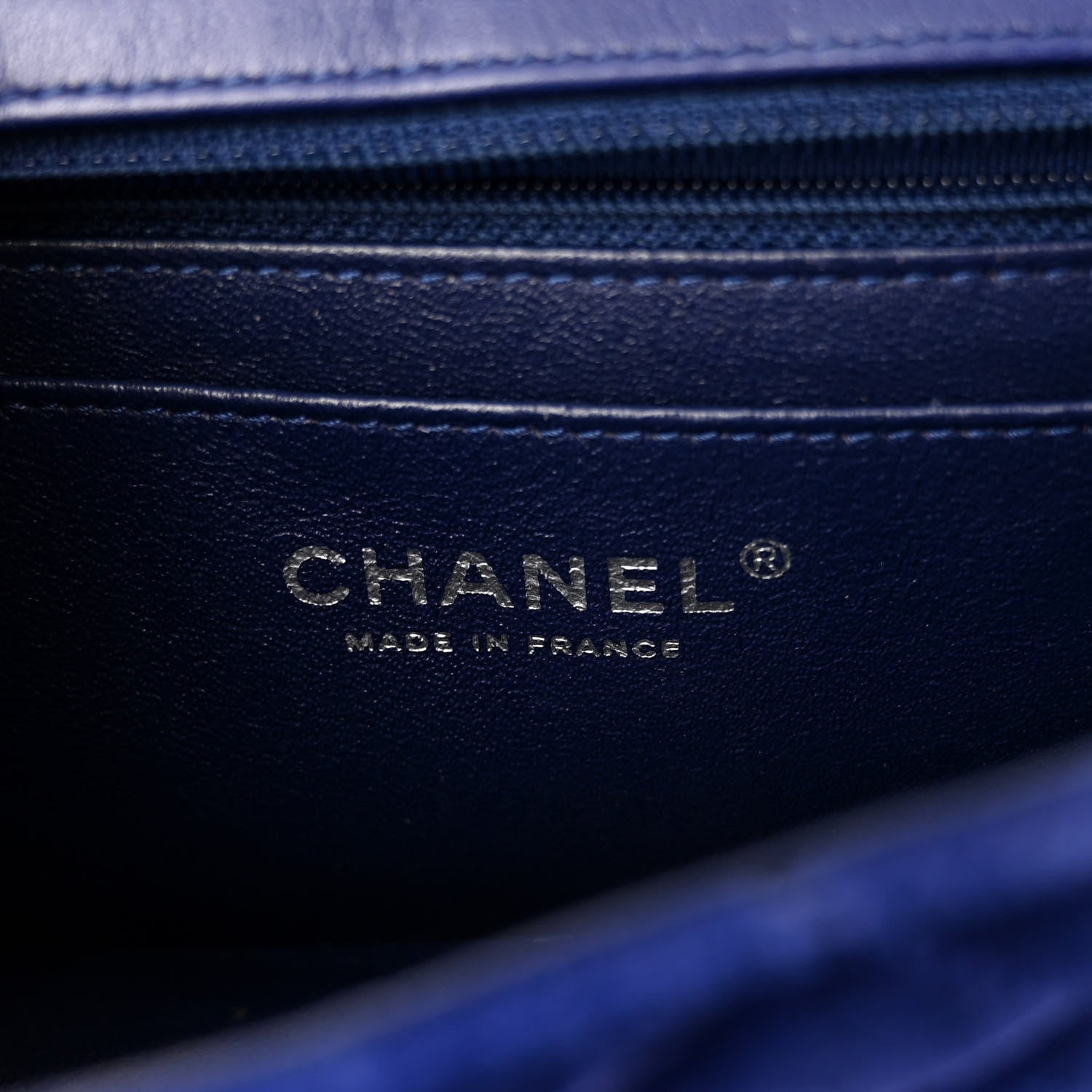 Chanel Velvet Quilted Mini Rectangular Flap Dark Blue 6 of 10