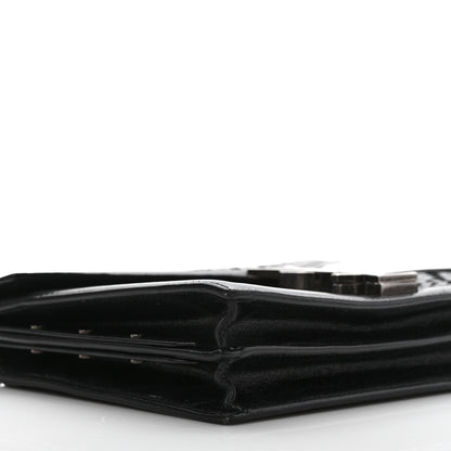Saint Laurent Calfskin Woven Monogram Cassandra Clasp Bag Black 7 of 11