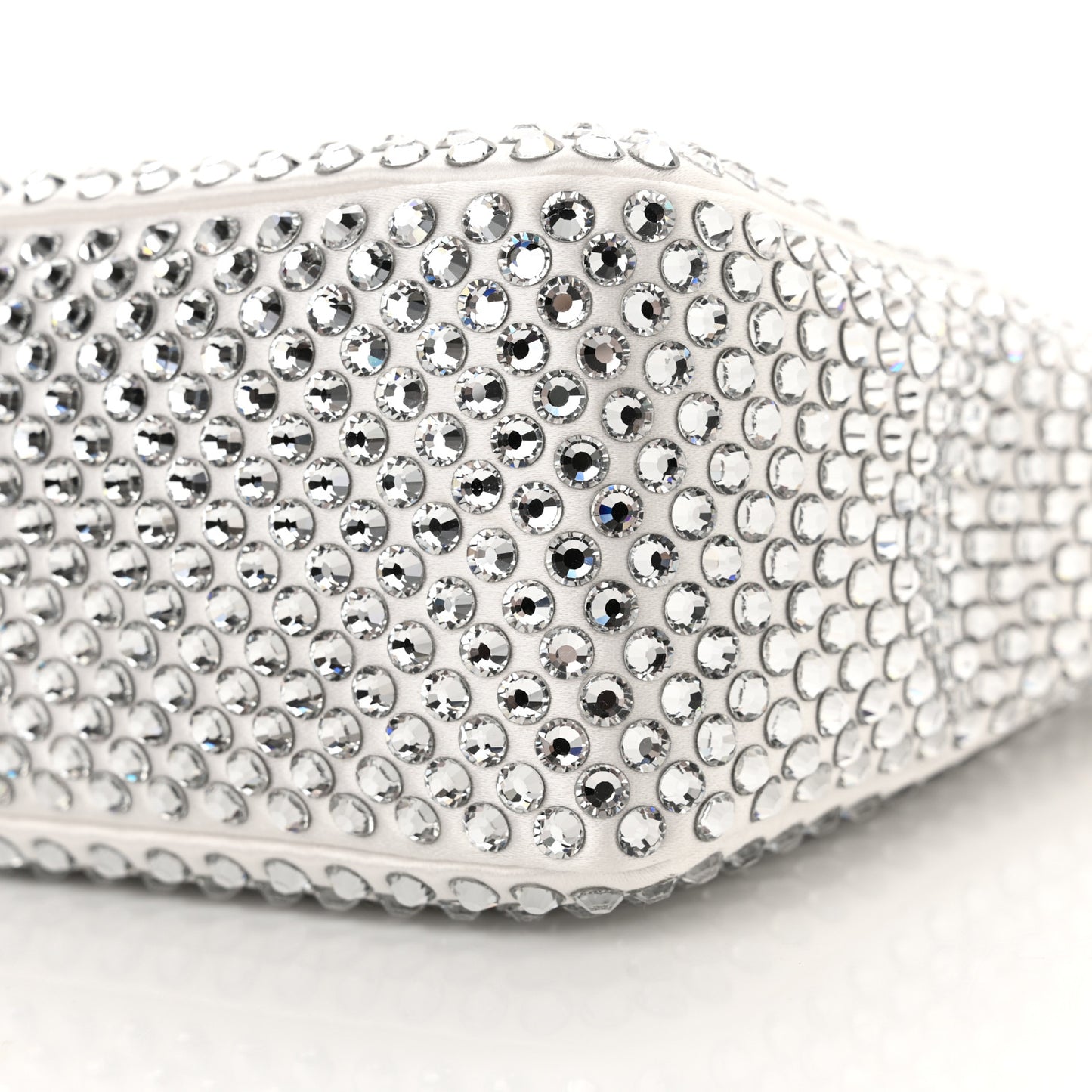 Satin Crystal Mini Re-Edition 2000 Bag White