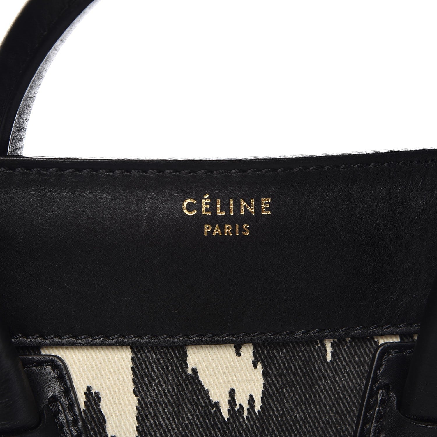 Celine Canvas Smooth Calfskin Leopard Print Mini Luggage Black 6 of 14
