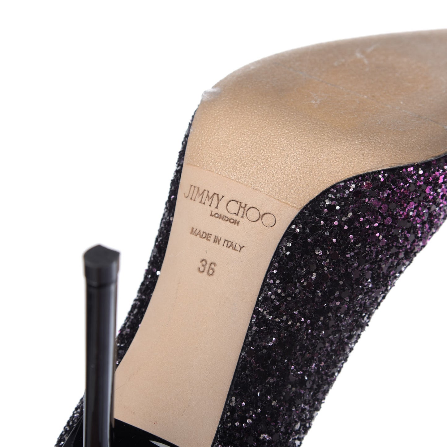 Coarse Glitter Degrade Romy 100 Pumps 36 Pink Black