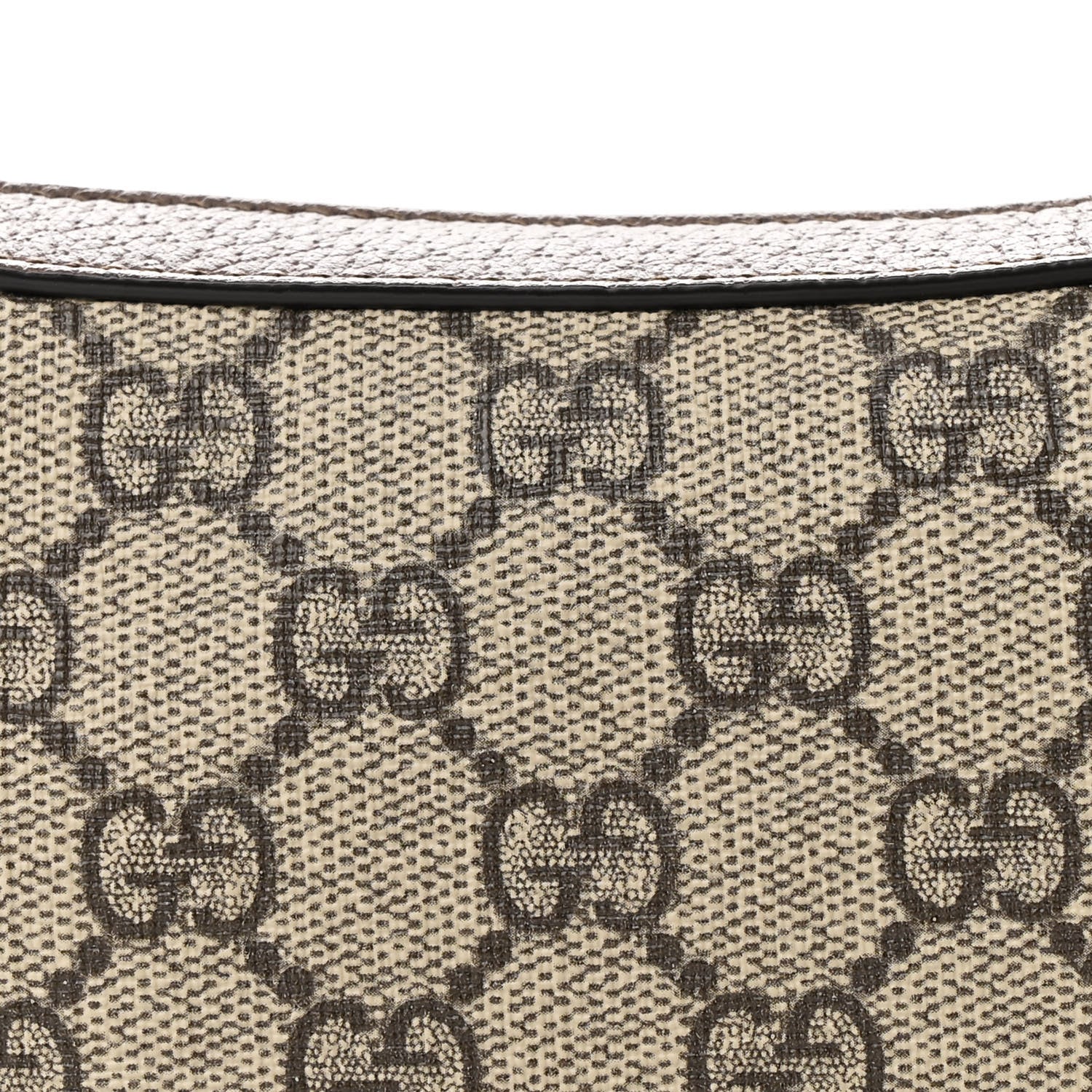 Gucci GG Supreme Monogram Textured Calfskin Web Mini Ophidia Half Moon Hobo Beige Ebony New Acero 8 of 11