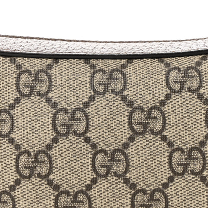 Gucci GG Supreme Monogram Textured Calfskin Web Mini Ophidia Half Moon Hobo Beige Ebony New Acero 8 of 11