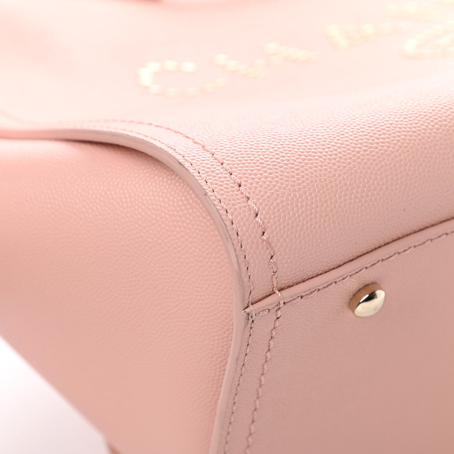 Caviar Small Studded Deauville Tote Light Pink