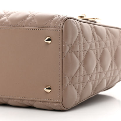 Christian Dior CHRISTIAN DIOR Lambskin Cannage Medium Lady Dior Warm Taupe 10 of 12