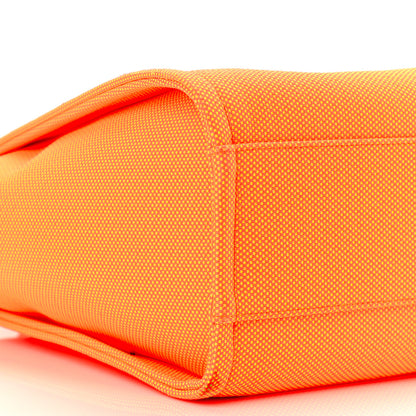 Chanel Mixed Fibers Calfskin Small Deauville Tote Orange Yellow 9 of 13
