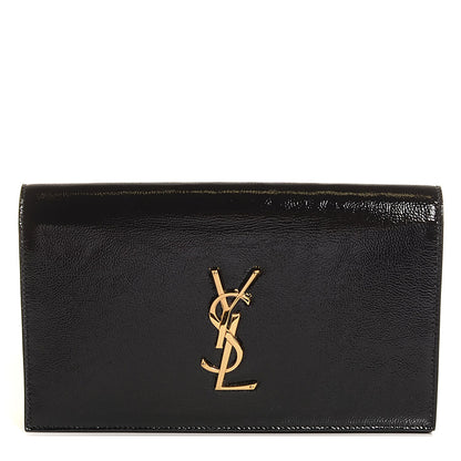 Saint Laurent Textured Patent Medium Classic Monogram Clutch Nero Black 1 of 7