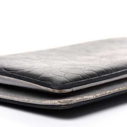 Chanel Lambskin Camellia Embossed Yen Wallet Black 18 of 26