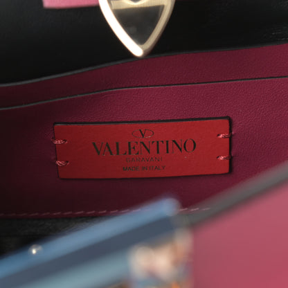 Valentino Garavani Vitello Mini Rockstud Flip-Lock Chain Shoulder Bag Raspberry 6 of 8
