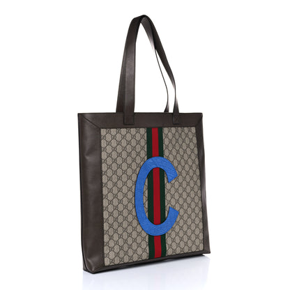 Gucci GG Supreme Monogram Web Large DIY Ophidia Vertical Shopping Tote Brown 3 of 12