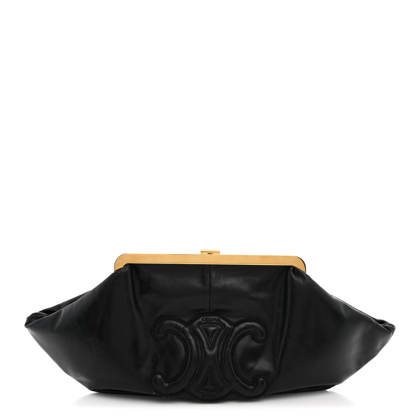 Calfskin Triomphe Clutch Pouch Black