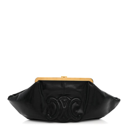Celine Calfskin Triomphe Clutch Pouch Black 1 of 7