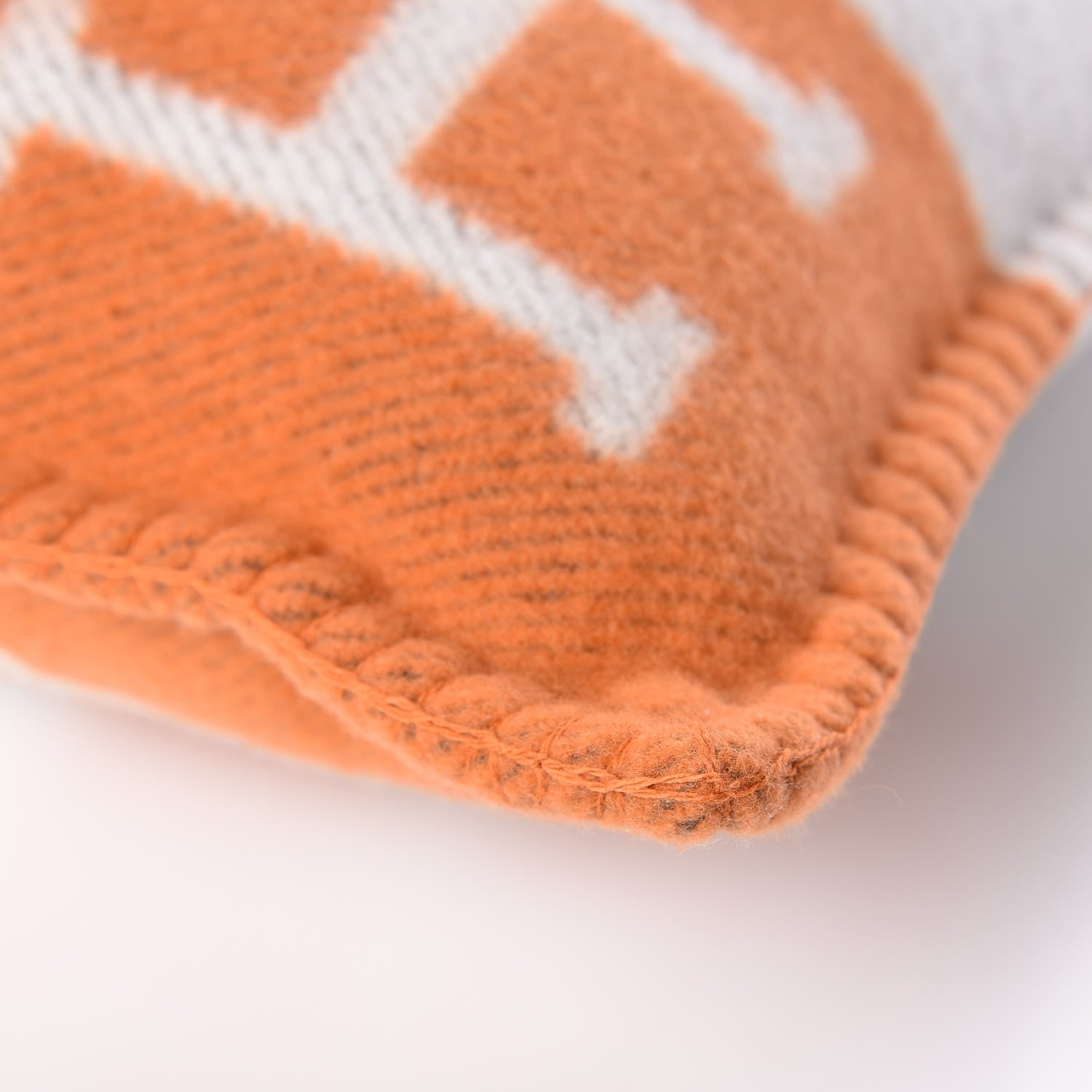 Hermes Wool Cashmere Avalon Pillow PM Ecru Potiron 8 of 9