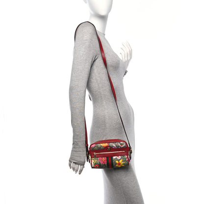 Gucci GG Supreme Monogram Flora Web Mini Ophidia Shoulder Bag Red 3 of 8