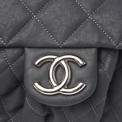 Chanel Crumpled Lambskin Quilted Medium Chain Around Flap Dark Grey 10 of 10