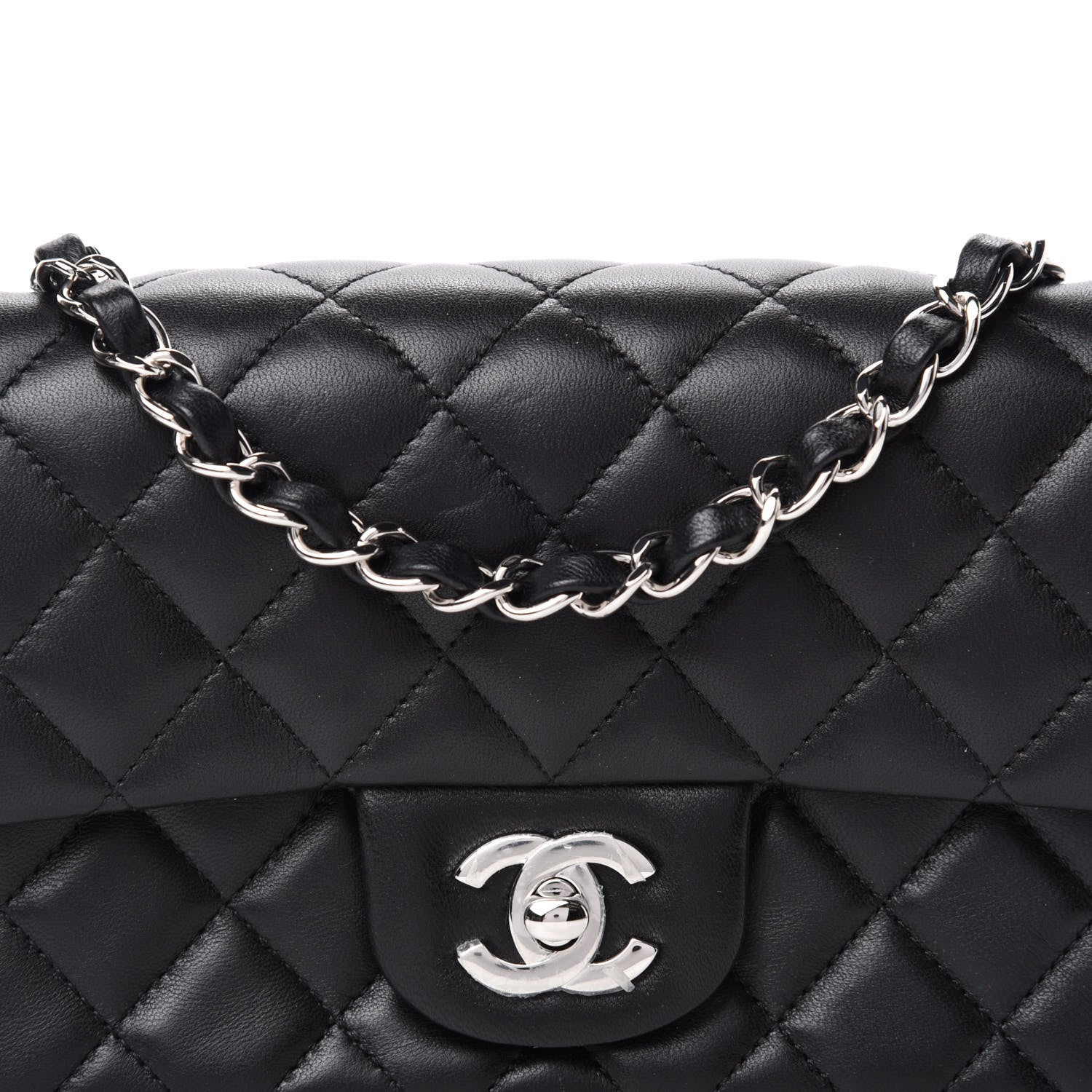 Chanel Lambskin Quilted Mini Rectangular Flap Black 12 of 13