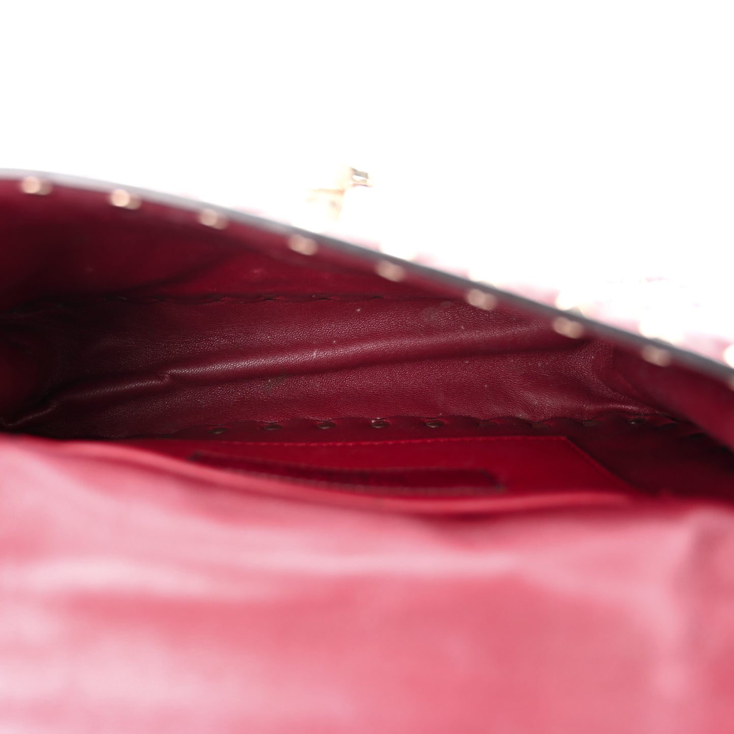 Nappa Small Rockstud Spike Shoulder Bag Rubino