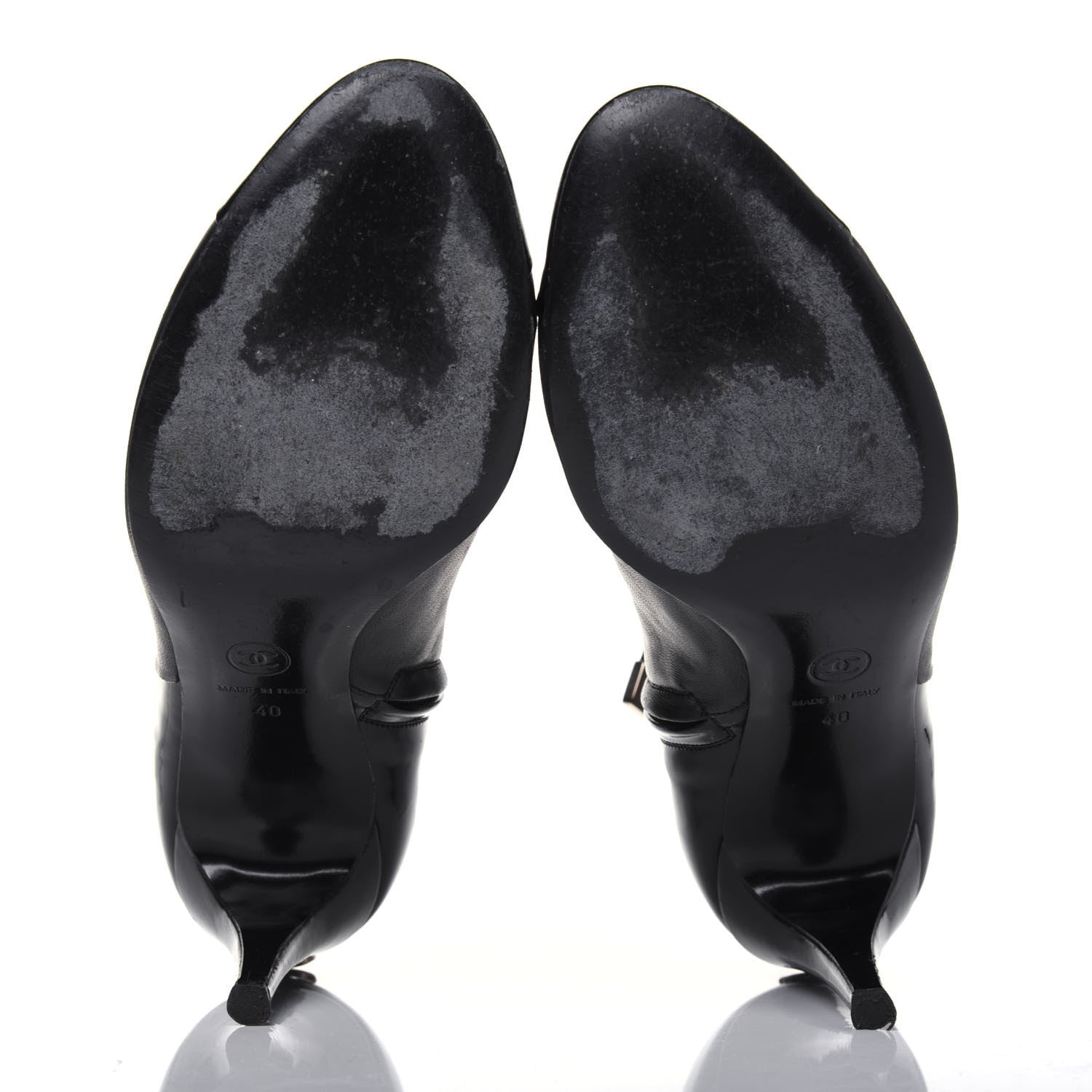Chanel Lambskin Patent Cap Toe Short Ankle Boots 40 Black 5 of 10