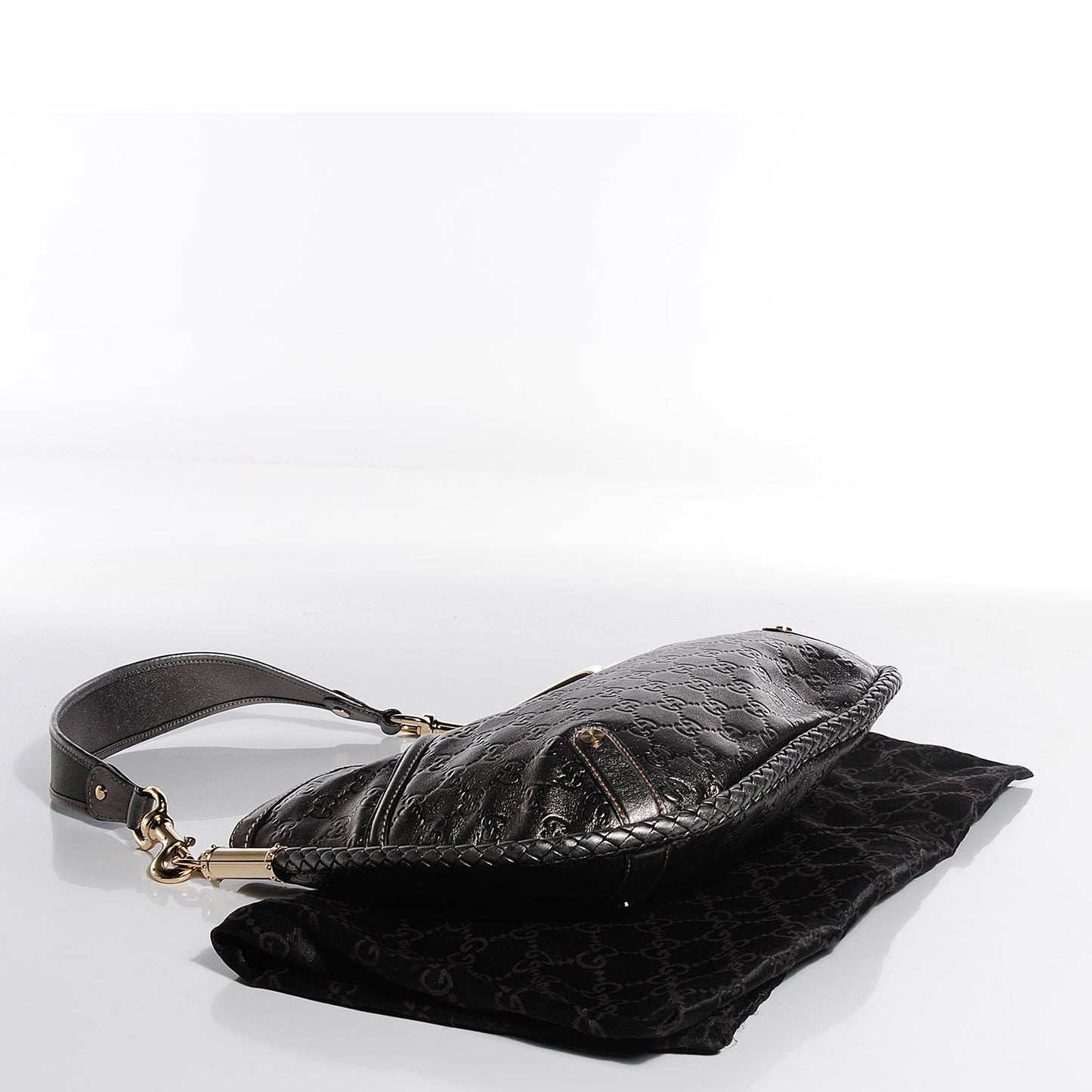 Guccissima Britt Medium Shoulder Bag Gunmetal