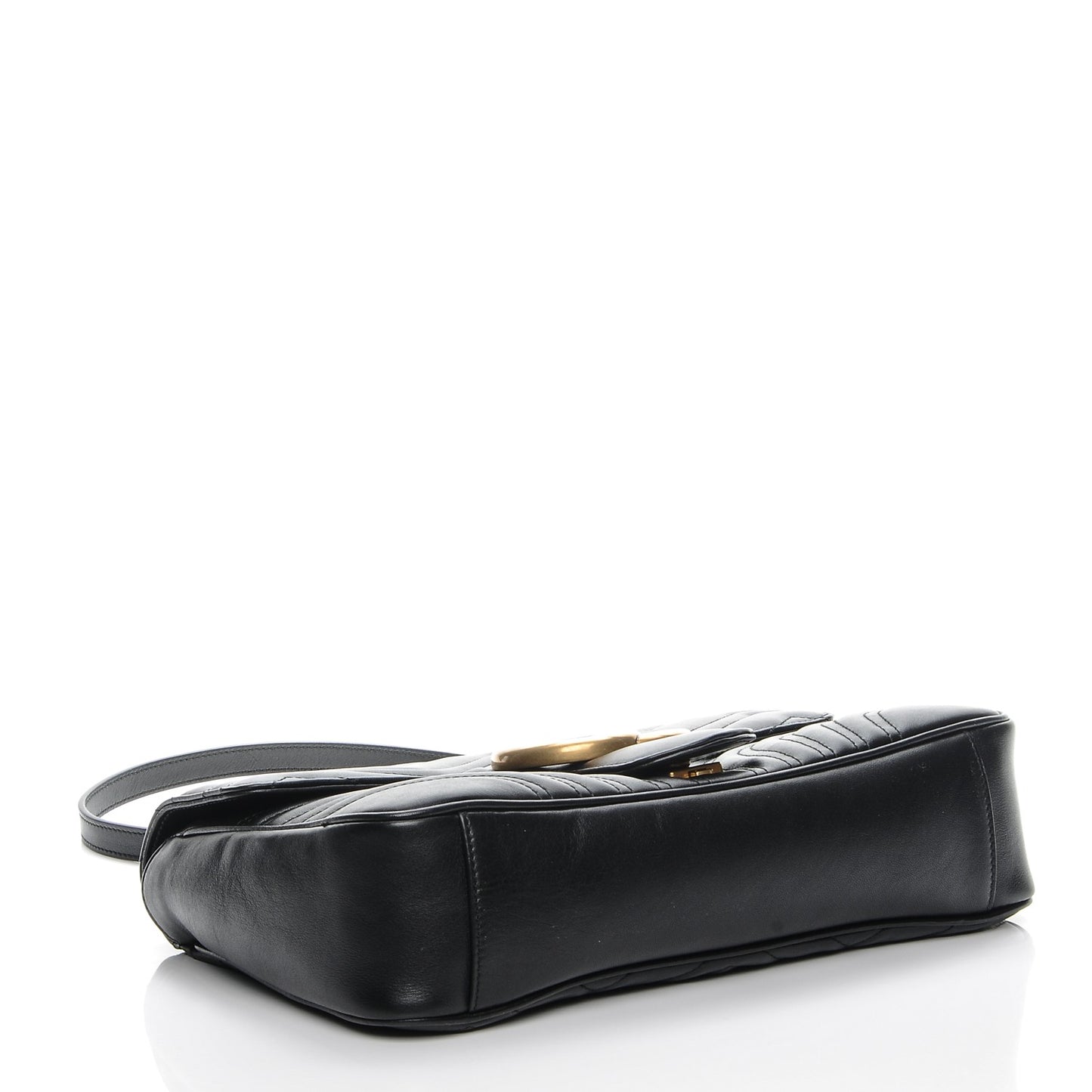 Calfskin Matelasse Medium GG Marmont Shoulder Bag Black