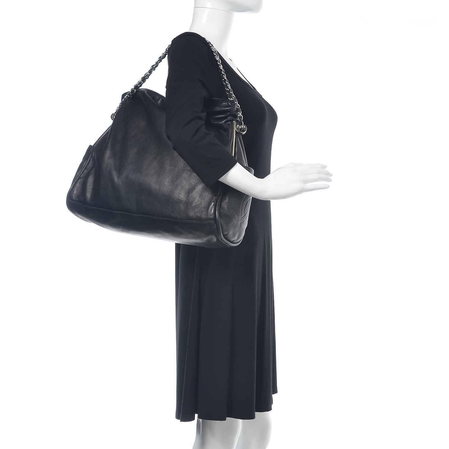 Lambskin Large Ultimate Soft Tote Black