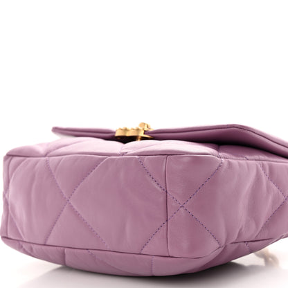 Chanel Lambskin Quilted Medium Chanel 19 Flap Light Purple 10 of 12
