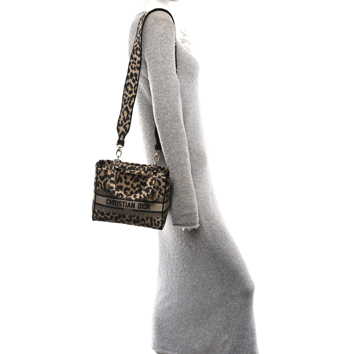 Christian Dior Canvas Medium Mizza Embroidered Lady D-Lite Beige Multicolor 2 of 9