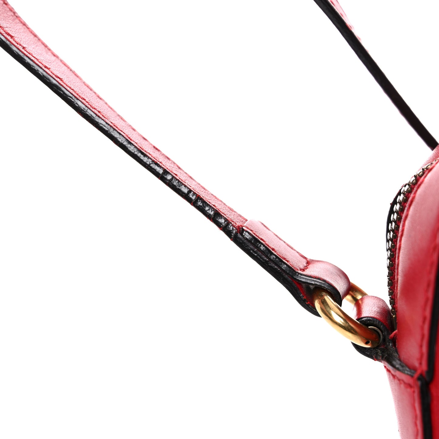Calfskin Web Small Webby Bee Shoulder Bag Red