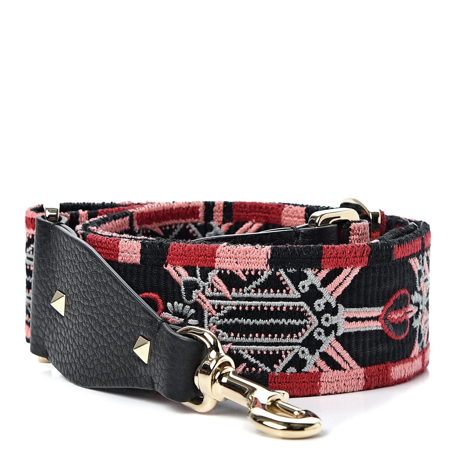 Valentino Garavani Canvas Loveblade Embroidered Rockstud Guitar Strap Multicolor 1 of 4