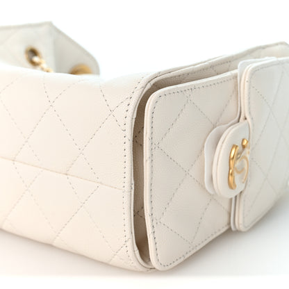 Chanel Caviar Quilted Mini Chanel 25 Handbag White 9 of 10