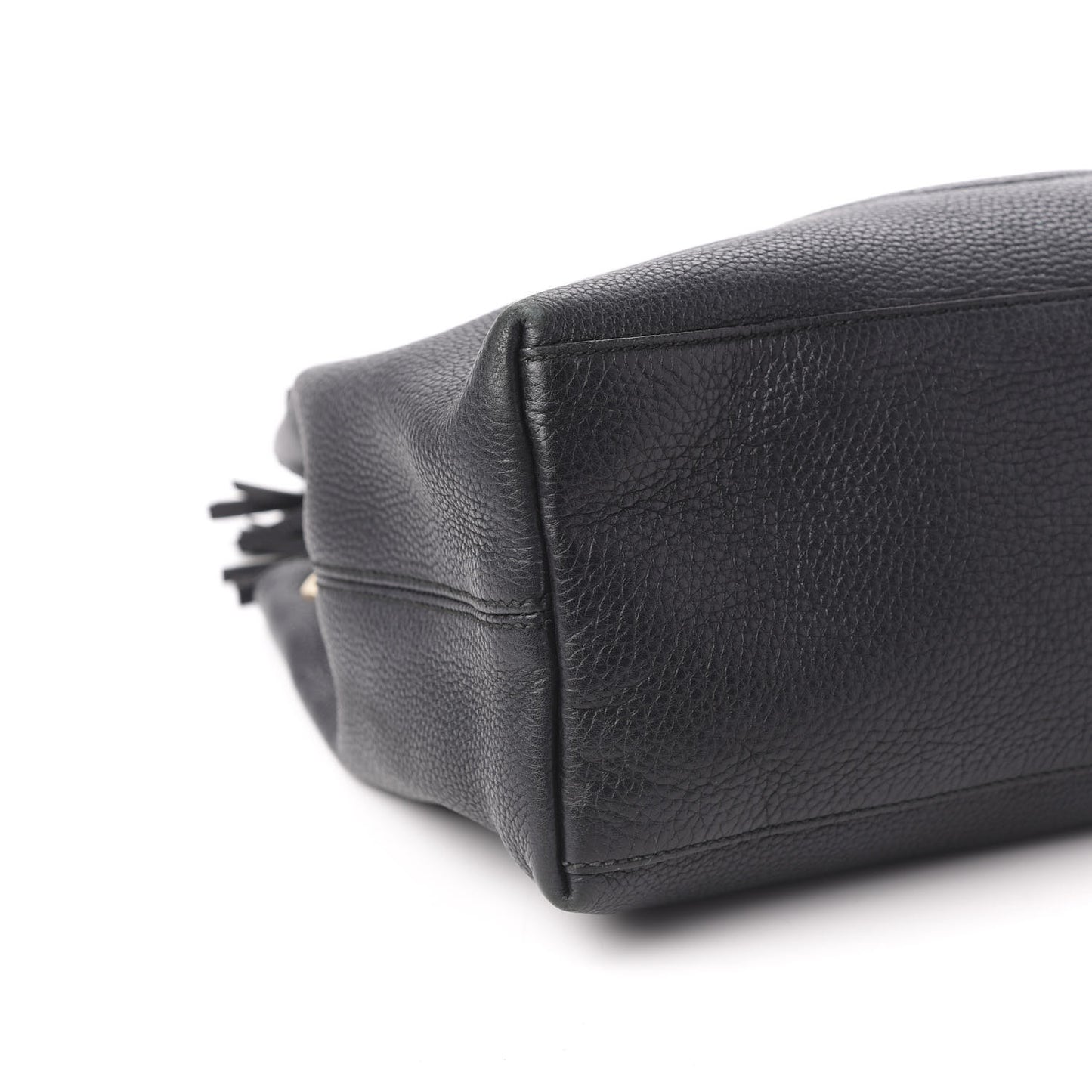 Pebbled Calfskin Medium Soho Chain Shoulder Bag Black